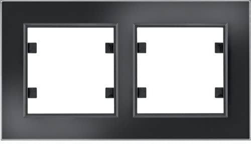 Lumina passion Rahmen 2-fach horizontal Glas schwarz WL9221 Hager Polo 8694407002303