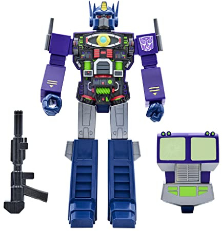 Super7 Transformers: Super Cyborg Optimus Prime Actionfigur aus zerbrochenem Glas, mehrfarbig