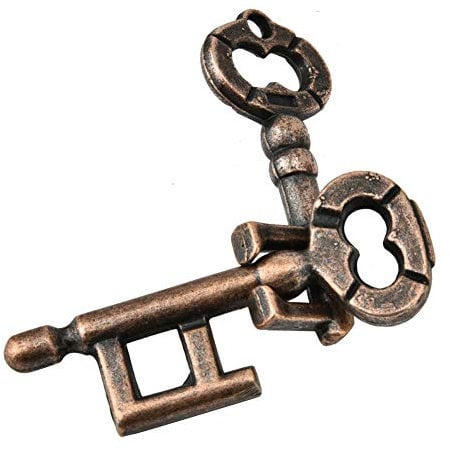 Alomejor Metal Puzzle Lock, Educational Brain Teaser Toy, Advanced Skill Level, Silver