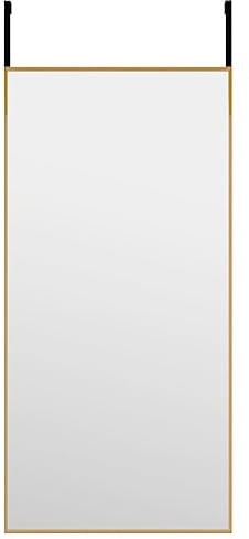 vidaXL Türspiegel Hängespiegel Spiegel Ankleidespiegel Garderobenspiegel Flurspiegel Frisierspiegel Wandspiegel Golden 30x60cm Glas Aluminium