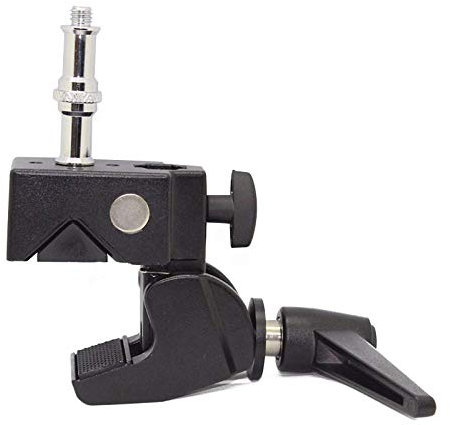 BOLLUMA Super Clamp with 1/4 and 3/8 Stud for Cameras, Flash Strobe Light, Umbrella, Light Stand, Shelves, Plate Glass, Crossbar, LED Lighting Photography Video Audio Accessories