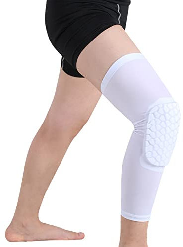 WISREMT 2 Pcs Rodilleras para Muslo, Manga de compresión para Pierna para Baloncesto, Manga Larga para Pierna, Equipo de protección, Rodilleras para niños, Adolescentes y Adultos