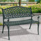 Giantex Gartenbank Metall wetterfest, Parkbank Sitzbank 2 Sitzer, Eisenbank bis 210 kg belastbar, Terrassenbank mit Rücken- & Armlehnen, Sitzbank für Garten Balkon Terrasse, 103x55x82cm, antikes Grün