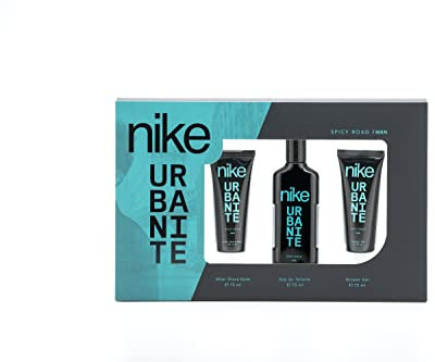 NIKE - Spicy Road, Estuche de Regalo Hombre, Colonia 75ml + Gel de Baño 75ml + After Shave 75ml, Eau de Toilette Natural y Masculina, Aroma Cítrico Amaderado, Fragancia Fresca, Impactante y Duradera