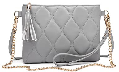 Miss Lulu Kleine Umhängetasche Damen,Kleine Schultertaschen Damen, weiches PU-Leder für Damen, Kettentasche