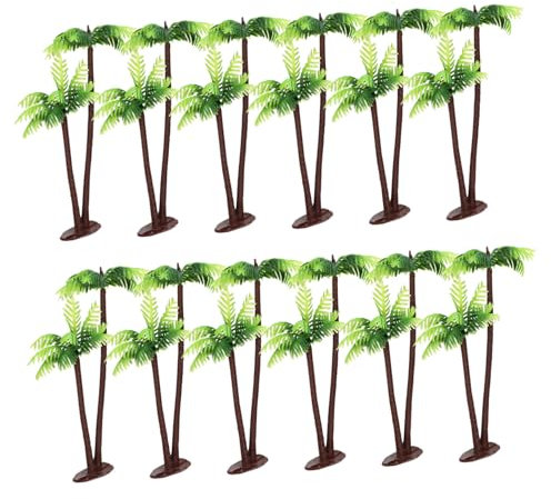 VICASKY Artificial Plants 1/3/5/12pcs Palm Tree Model Mini Landscape Palm Tree Model Landscape Model Palm Tree Artificial Plastic Models Trees Miniature Palm Trees Cake Mix