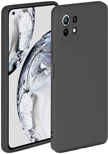 ONEFLOW Soft Case für Xiaomi Mi 11 Lite/11 Lite 5G Hülle aus Silikon mit Kameraschutz, Silikonhülle mit erhöhtem Schutz fürs Display, Backcover Schutzhülle, weiche Handyhülle, Anthrazit