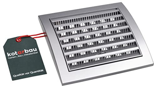 KOTARBAU® Lüftungsgitter 150 x 150 mm Verschließbar Abluftgitter Kunststoff mit Insektenschutz Abschlussgitter Rechteckig Satin Lamellengitter Abluft Zuluft Gitter Ventilator