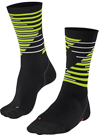FALKE Unisex Fahrradsocken BC Impulse Stripe U SO Funktionsmaterial Antiblasen 1 Paar, Schwarz (Black 3000), 39-41