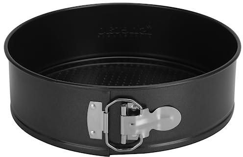 isheTao tortiera apribile 1 fondo, 23 cm, con speciale fondo salvagoccia, realizzata in acciaio con doppio strato antiaderente, colore nero