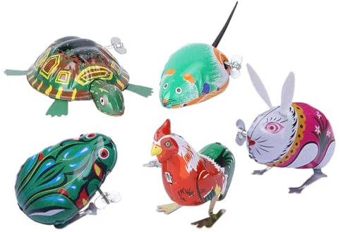 Totority 5 Stück Aufziehbares Blechspielzeug Halloween-Spielzeug Mini-Geschenke Weihnachtsgeschenktüten Aufziehbares Tierspielzeug Goodie-Bags Füllstoffe GEH-Sprung-Spielzeug