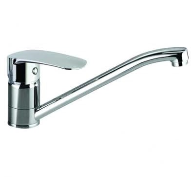 Ramon Soler - Grifo de Cocina Monomando, Ahorro de Agua C3, Apertura en Frío, Caño Bajo Cromado, Serie New Fly, Ideal para Fregadero, Diseño Moderno y Funcional