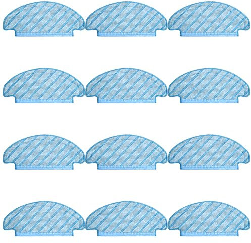 Unikstone 12Pcs Washable Cloth Mop Pads for Ecovacs Deebot Ozmo T8 AIVI T8 Max T8 T8+ Series/ T9 /N8, N8 Pro Plus/ N8 Pro, for Yeedi Vac/Yeedi Vac Max/Yeedi Vac Station Robot Vacuum Replacement Parts
