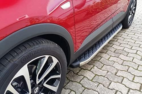 2 Stück Auto Seitenpedale für Opel Grandland X vanaf 2017,Anticrash Aluminium Pedale Kit Dekoration Zubehör,Seitenschweller Schutz