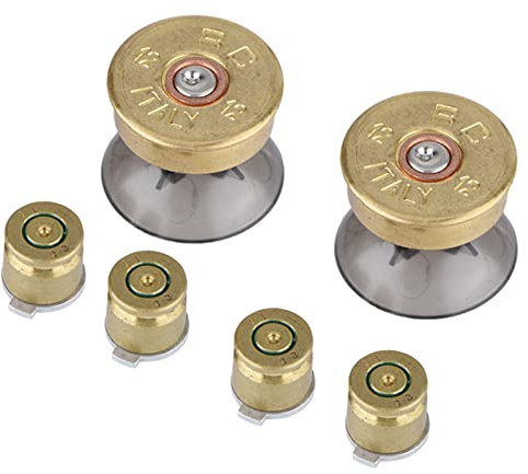 QANYEGN Kit De Boutons Bullet Et De Manettes Dorées, 6 Pièces, Remplacement des Boutons Bullet pour Manette PS4, Améliore L'expérience De Jeu