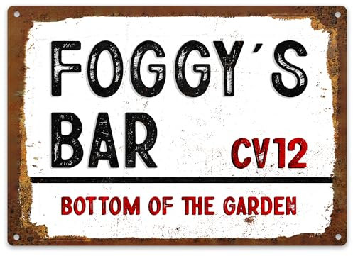 Purple Print House Personalised Vintage Street Name Metal Sign Custom Home Bar Pub Plaque Football Supporter, Large, White