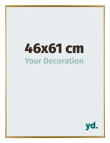 Your Decoration - Bilderrahmen 46x61 cm - Gold - Bilderrahmen aus Kunststoff mit Acrylglas - Antireflex - 46x61 Rahmen - Evry