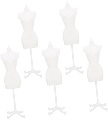 CORHAD 5stücke Puppenkleiderständer Miniatur Mannequin Modellständer Kleidung Rack Puppenständer DIY Zubehör Puppenhalter Puppe Kleiderstange