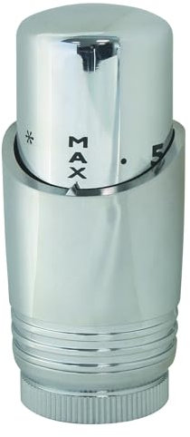 SOMATHERM FOR YOU, 601522802, Thermostatkopf M30x1,5 Design Chrom für Handtuchheizkörper oder Design-Heizkörper, Modernes Design, Flüssigkeitsausdehnung, Anschluss mit einem Gewinde von M 30x1,5