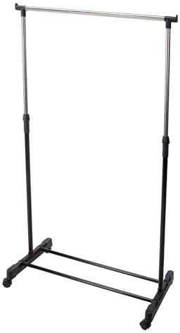 Well Home Étagère porte-manteau avec roulettes en acier inoxydable H.90-160 cm