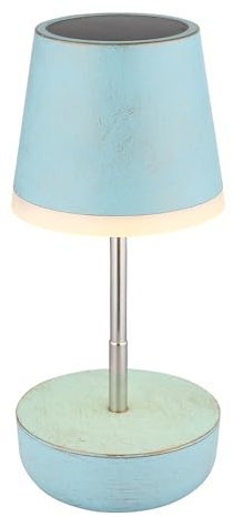GLOBO Tischleuchte LED Außenleuchte Höhenverstellbar IP44 blau Solarleuchte H 25 cm