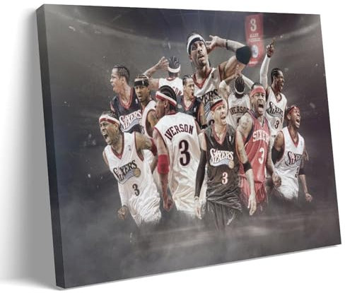 Zbwqlte Allen Iverson Wandkunst-Poster, Kunstdruck, Wandfoto, Farbe, hängendes Bild, Familienschlafzimmer, Dekoration, 30 x 45 cm