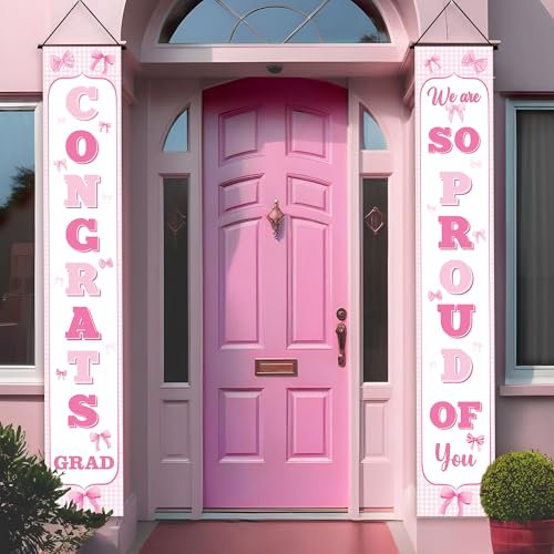 Striscione per porta rosa con fiocco