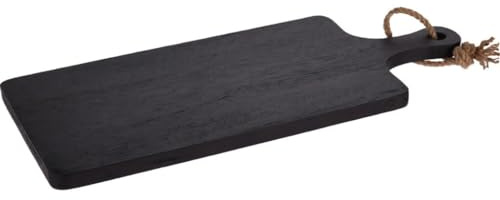 Schneidebrett aus Holz in schwarz rechteckig 50x15cm
