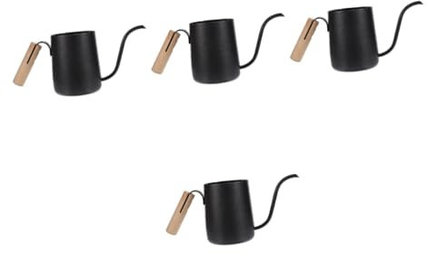 PRETYZOOM 4 Stück Edelstahl Haushaltskessel Mit Holzgriff Ohrhänger Kaffeepadmaschine Schwanenhalskessel Wasserkrüge Elektrische Kaffeemühle Maschine Elektrischer Kaffeebecher