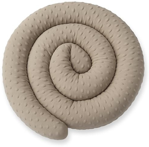 ekm trade XXL 200 cm Bettschlange für Allergiker Bettkissen Stillkissen Bettrolle Zierkissen Bettumrandung Schlange Handmade 100% Baumwolle (92 – Minky Braun, 200 cm)