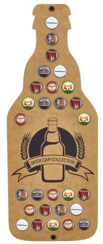 FINGERINSPIRE Beer Bottle Cap Catcher Wall Mounted Beer Cap Collector, 38x14.5x0.55cm Wooden Density Board Storage Tray for Bottle Caps Collecting Storage and Display