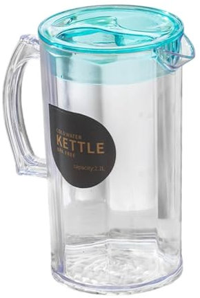 JISADER Jarra de Agua Jarra de Agua Regalo Gran Capacidad Verano con Mango, Redondo Azul