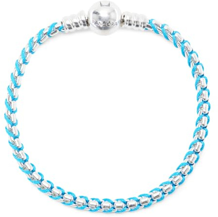 PANDORA Damen-Silberarmband Veneziakette Türkis 593816C01
