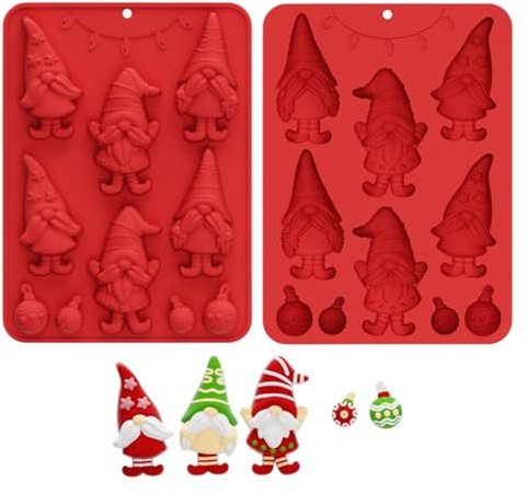 Weihnachts Schokoladenform, Weihnachten Wichtel Silikonform, Non Stick 3D Backformen, Für Gelees Seife Cupcakes Modelliermasse