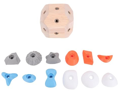 HELEVIA 2pcs Handgefertigtes Kletterbrockenblock, Holz DIY 3D -Kletterkugel, Verbesserung der Kletterfähigkeiten, für Fingerkrafttraining