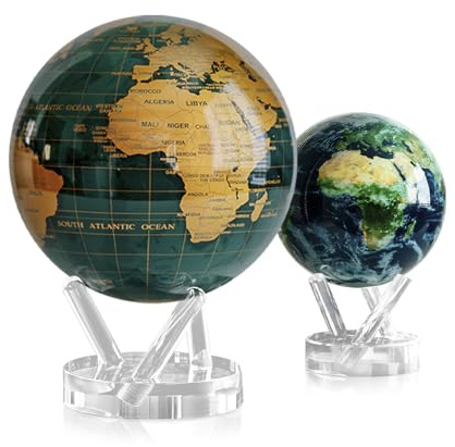 MOVA Globus Gift Bundle – Solar Rotating Globe, Magischer Globus ohne Batterie, Weltkugel Deko Luxus, Erd Globus & Gold Globus Design, Große & Kleine Deko Globus für Büro und Zuhause