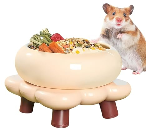 Hamster Food Bowl Chew-Resistant Animals Feeder Container | Ceramic Small Animals Food Dish for Gerbils Mice Degus Ferrets Squirrels Chinchillas Small Animal
