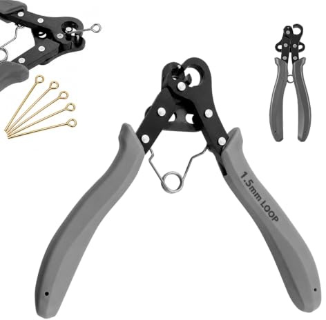 Wxeadu One Step Looper, 1,5 mm Looper Zange für Schmuckherstellung, Drahtrollzange zum Biegen & Wickeln, Mehrzweck Schmuckzange, Zange Schmuckherstellung für Halsketten, Armbänder, Ohrringe(Grau)