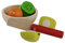 Erzi Obstsalat Holzspielzeug mit Schüssel aus Birke, sowie Messer, Apfel, Orange und Kiwi aus Buche mit Klett-Verbindung, Made in Germany
