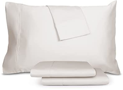 Sleepletics Celliant Performance Bettlaken, Luxus-Stil, weich, atmungsaktiv, kühl, knitter- und lichtbeständig, fördert besseren Schlaf (Kreide, King 38,1 cm)