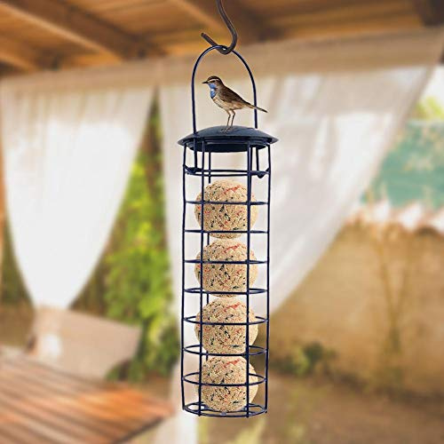 Goodtimera Support de boules de graisse à suspendre, outil automatique de nourriture pour oiseaux en métal – Facile à et à remplir – Parfait pour la décoration de jardin Carefully