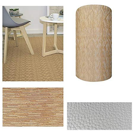 COMERCIAL CANDELA FELPUDOS Y ALFOMBRAS Alfombra de Pasillo de Textil Resinado Antimanchas, Lavable | Base PVC Antideslizante y Aislante Diseño Lluvia Color (Beige, 65_x_200 CM)
