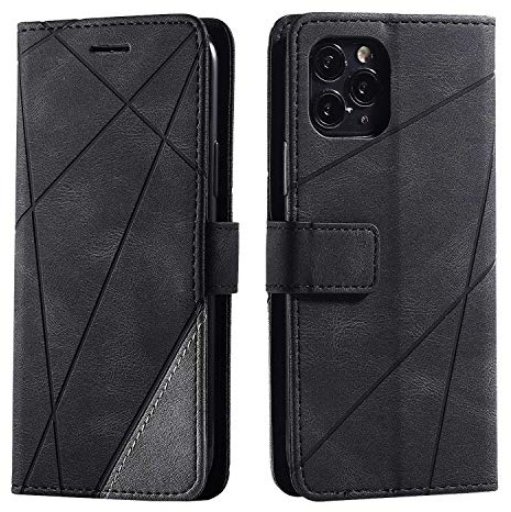 SONWO Case for iPhone 11 Pro Case, Premium Leather Flip Wallet Case Magnetic Closure Card Slots Kickstand Phone Case for iPhone 11 Pro, Black