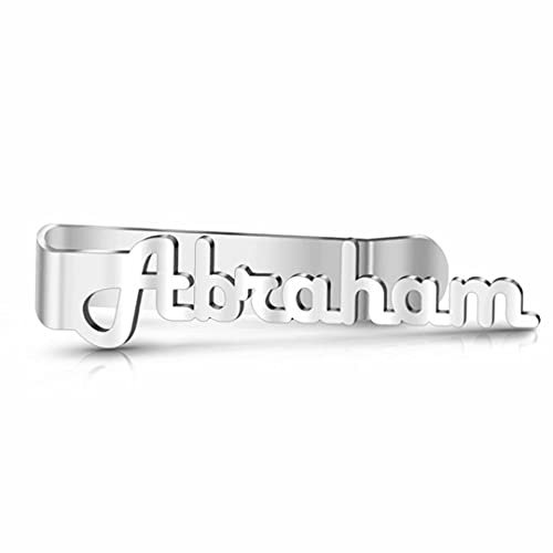 Godchoices Personalisierte Krawattenklammer Gravierter Name Silber Männer Hochzeit Business Clips für Männer Papa Hochzeitsgeschenk Groomsmen