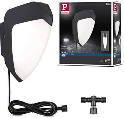 Paulmann 94519 Park + Light LED Außenleuchte Wandleuchte Ikosea IP44 incl. 2x2,8 W Warmweiß Anthrazit Außen Kunststoff Beleuchtungssystem 3000 K