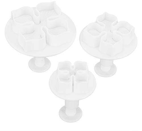 Moule de Décoration de Gâteau, 3 Pièces en Plastique Hortensia-motif biscuits Moules à Ressort Fait Maison Cuisson Pâtisserie Outil de Décoration pour Fondant Gâteau Cookie