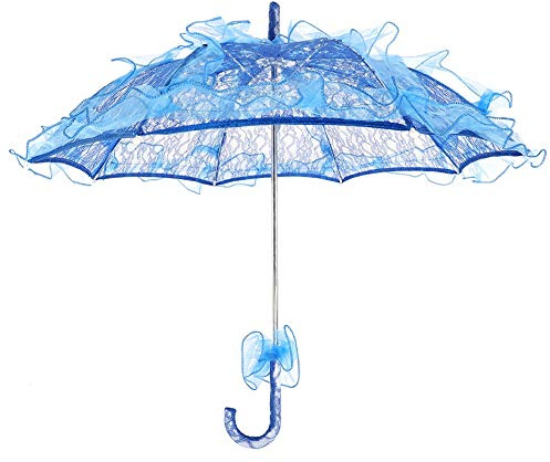 Parasol en Dentelle Parapluie de Mariage Parapluie en Dentelle pour Femme(bleu)