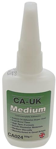 CA-UK Medium Cyanoacrylate Instant Adhesive, Medium Viscosity, 50g