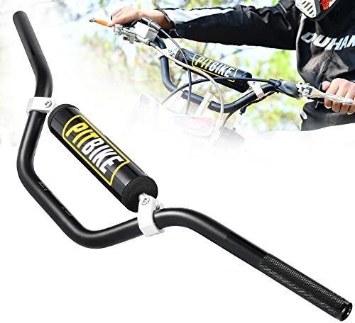 7/8 Dirt bike Handlebars with Foam Pad, Black Motorcycle Handlebars