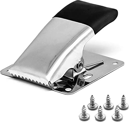 SAMSFX Fish Cleaning Board Tools Fillet Clamp w/ Screws Deep-Jaw Fish Tail Clip Board for Scaling Table Bait (Fish Clamps with Black Grip)